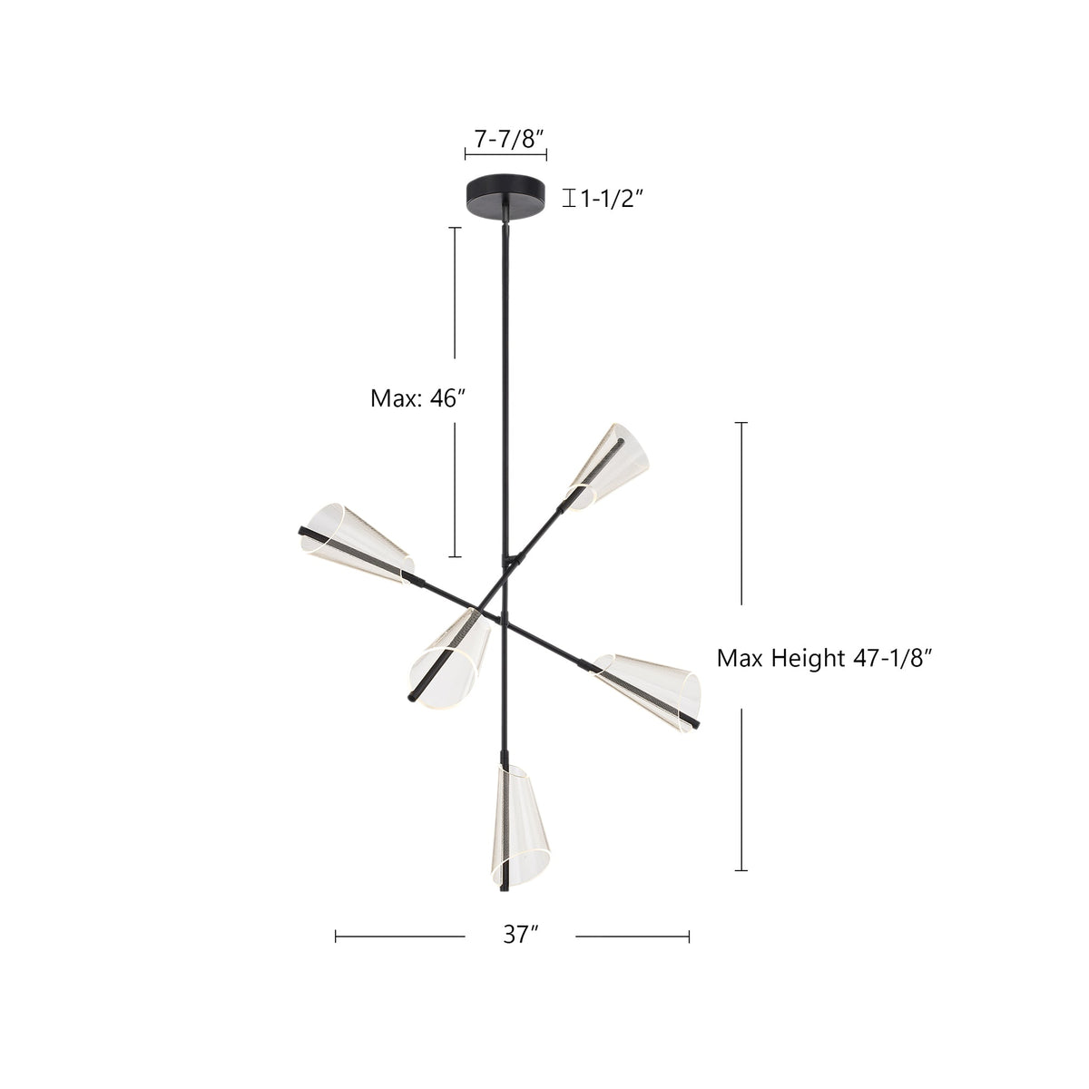 37-in Aluminum Chandelier