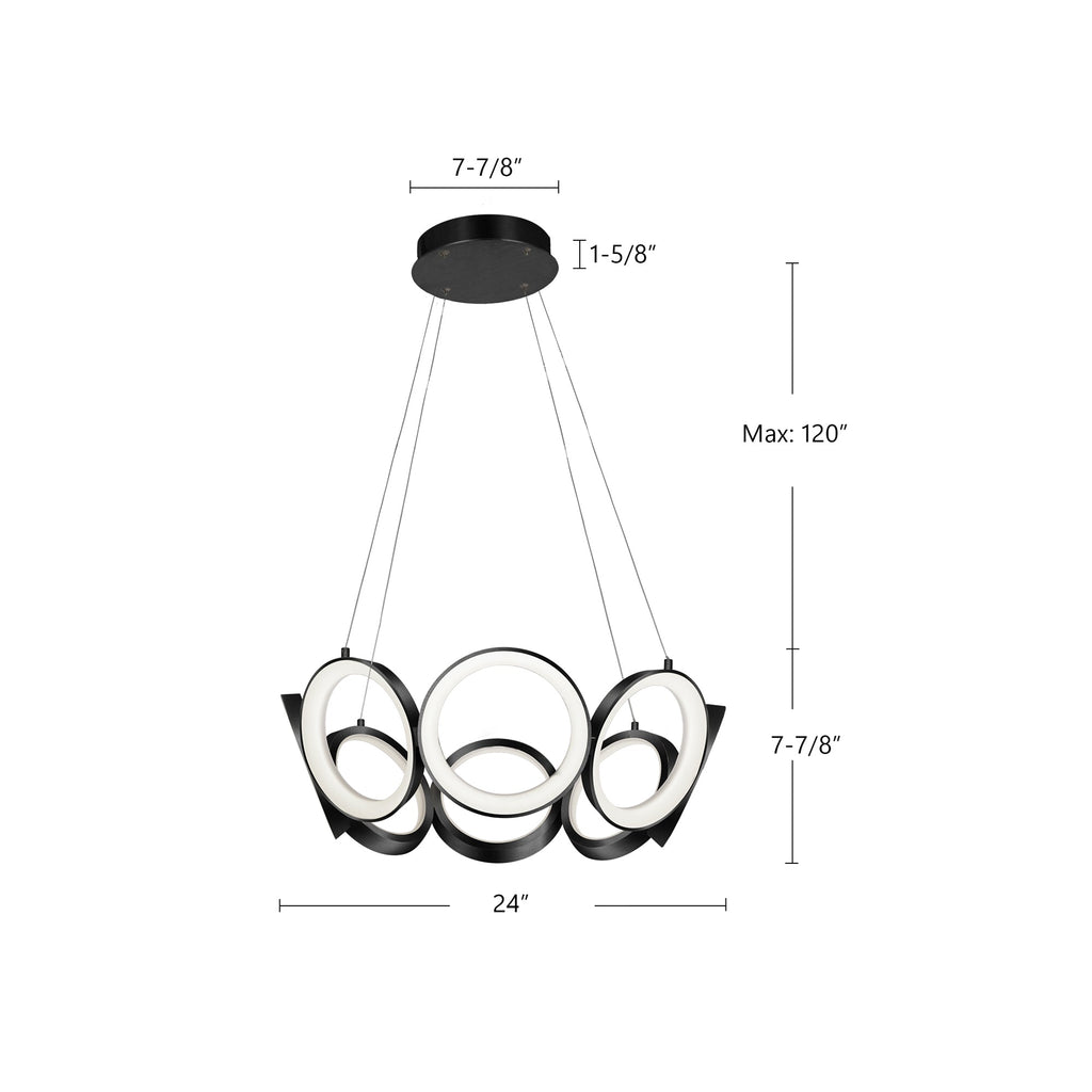 24-in Aluminum Chandelier