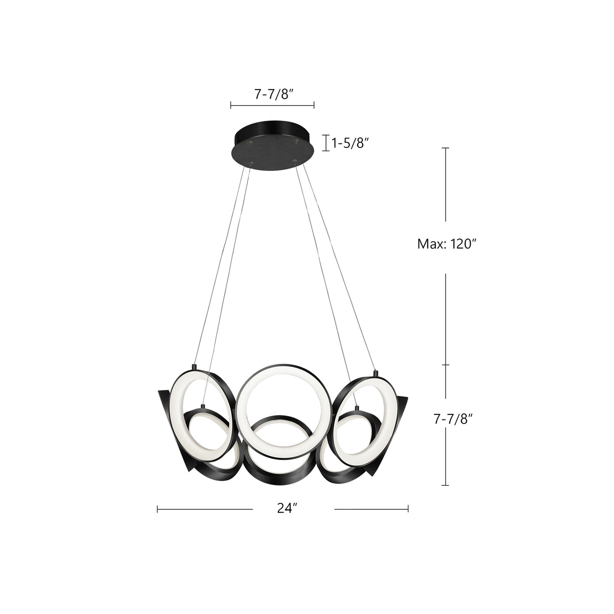 24-in Aluminum Chandelier