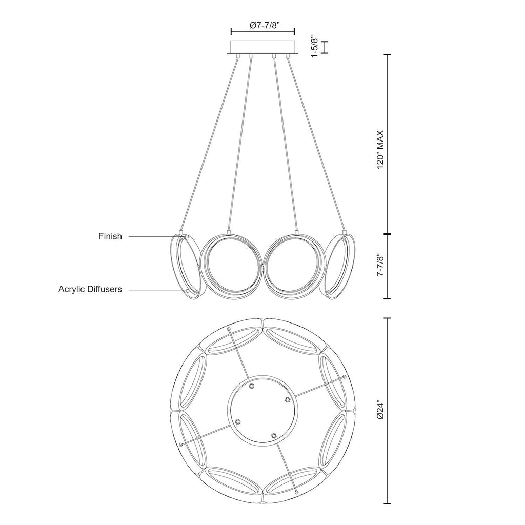 24-in Aluminum Chandelier