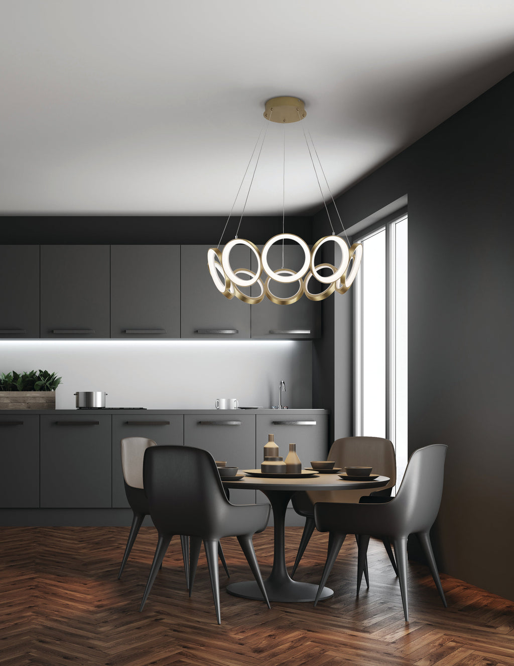 29-in Aluminum Chandelier