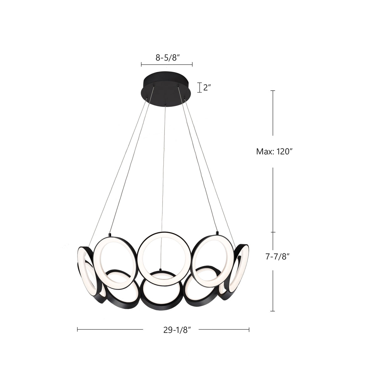 29-in Aluminum Chandelier