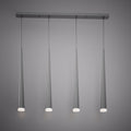 4-Light Chrome Linear Chandelier Dimmable 100W