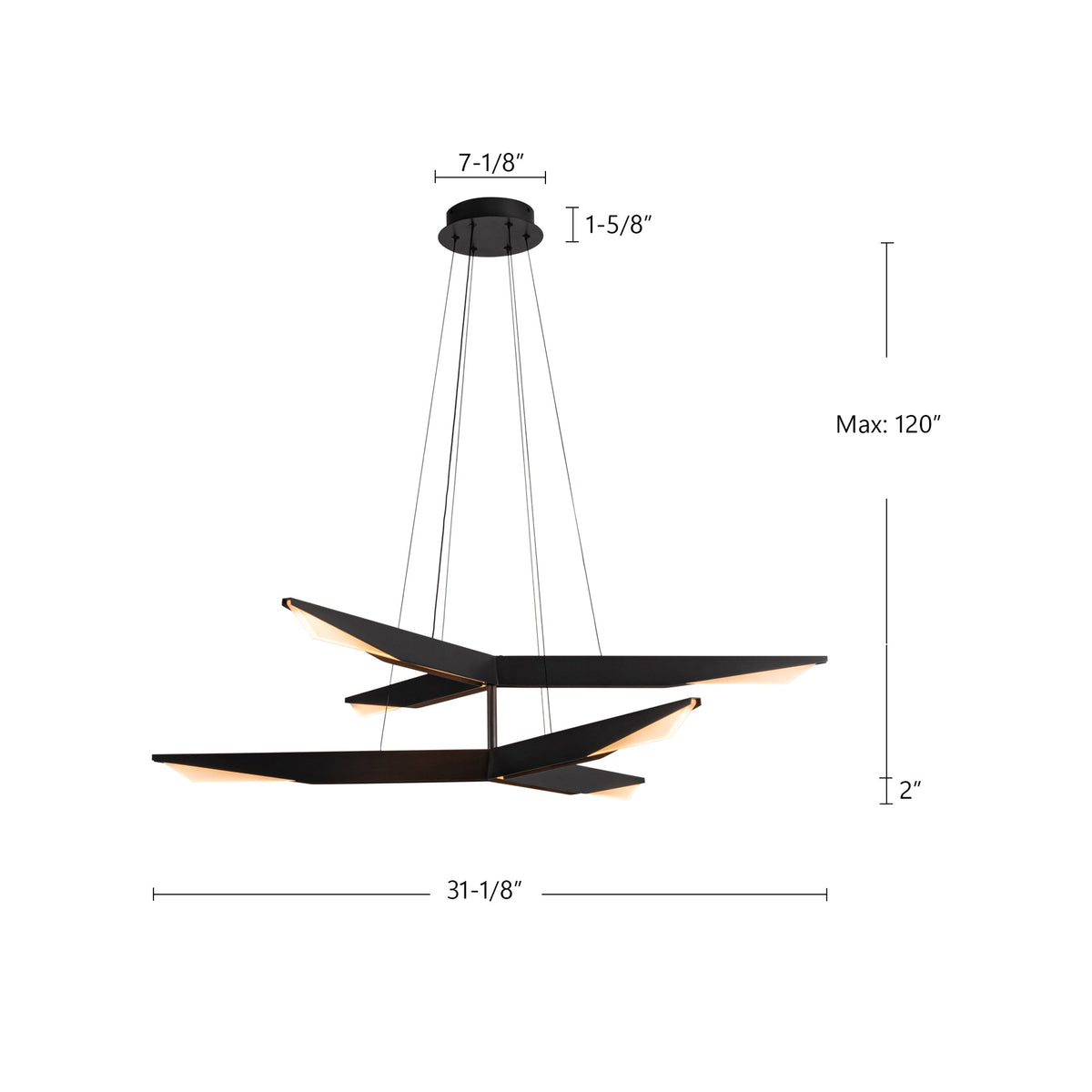 42-in Steel Chandelier