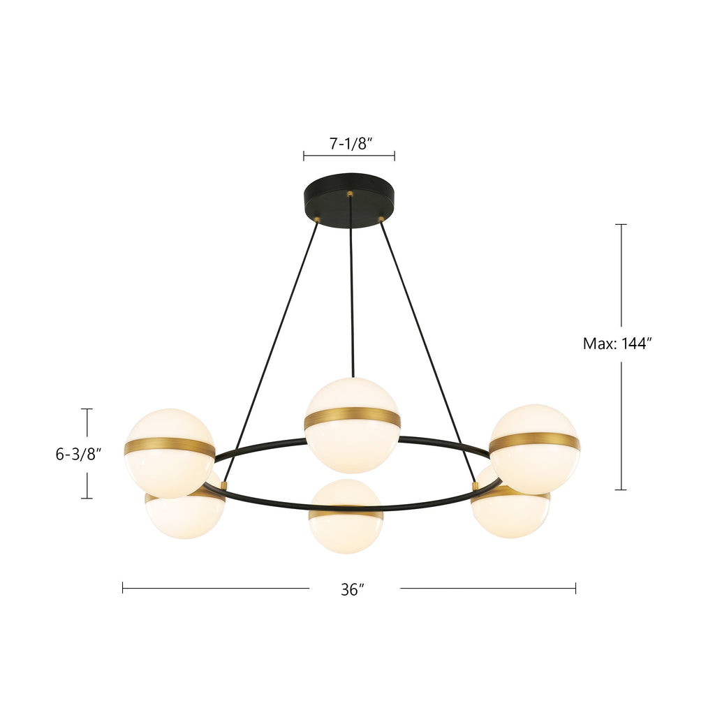 36-in Steel Chandelier