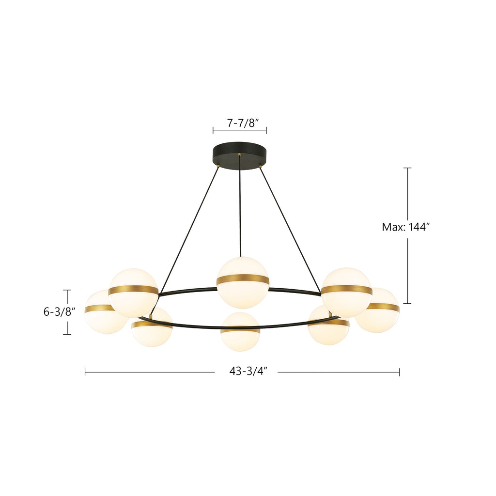44-in Steel Chandelier
