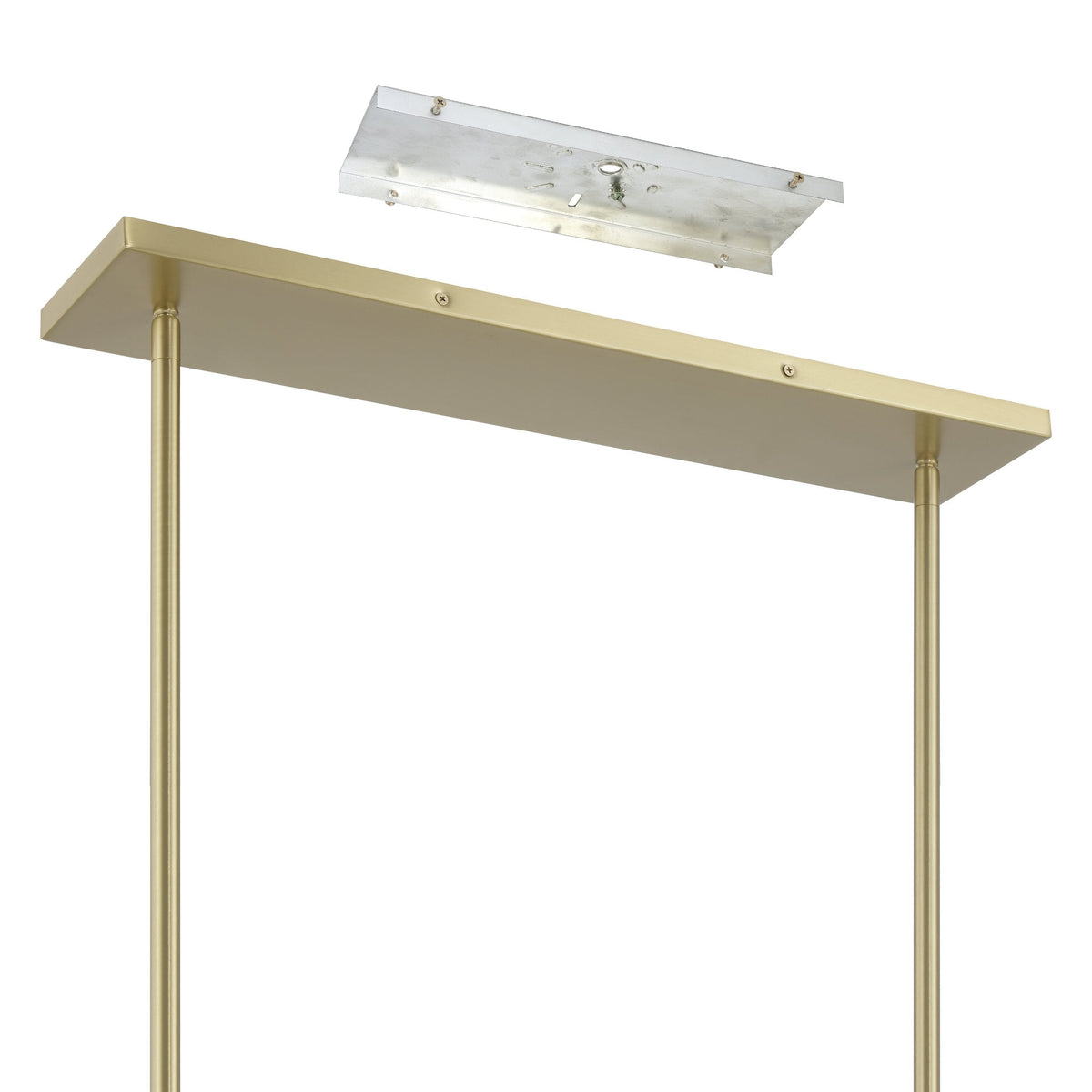 50-inch 8-Light Champagne Gold Linear Chandelier with Opal Glass Shades