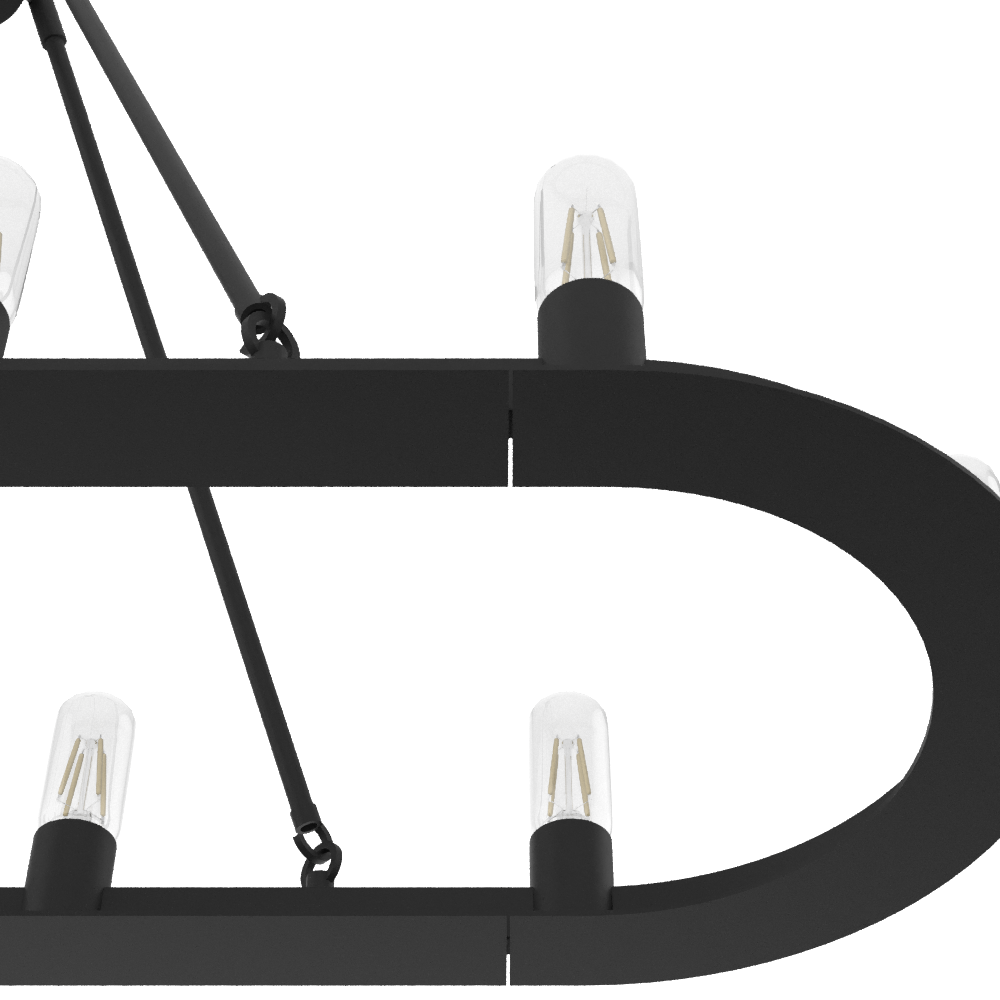 46-inch 10-Light Natural Black Iron Linear Chandelier