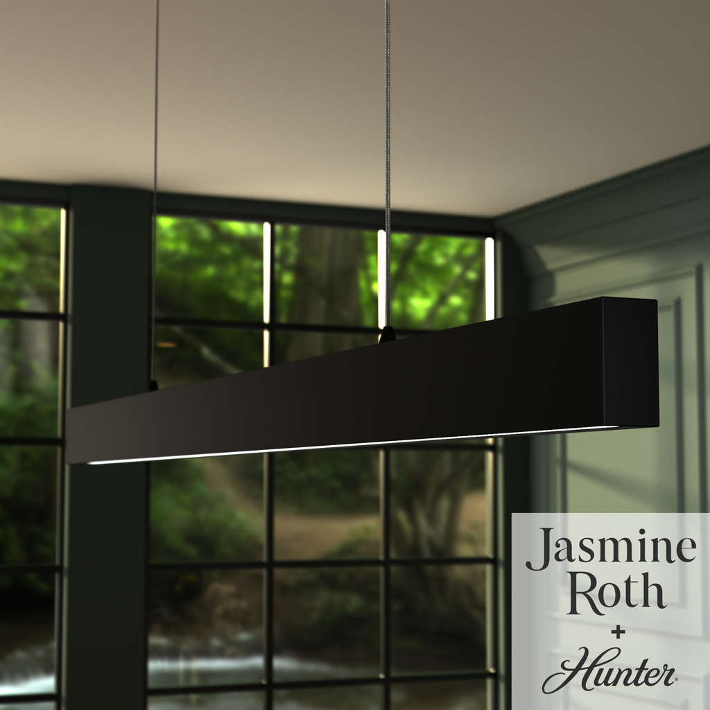 50-inch 1-light Matte Black 3000K LED Linear Chandelier
