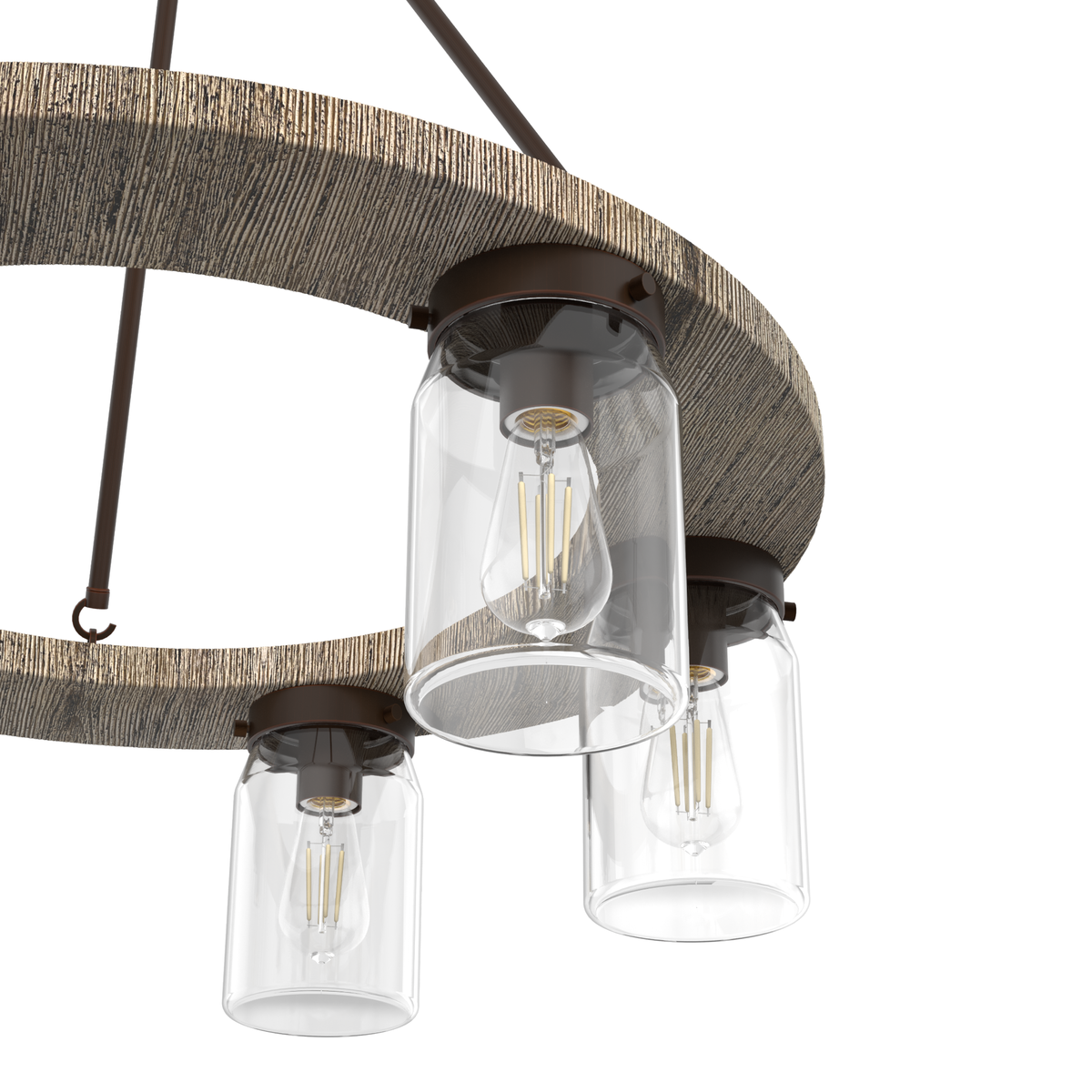 Devon Park 26.5-inch 6-light Onyx Bengal and Barnwood Chandelier with Clear Glass