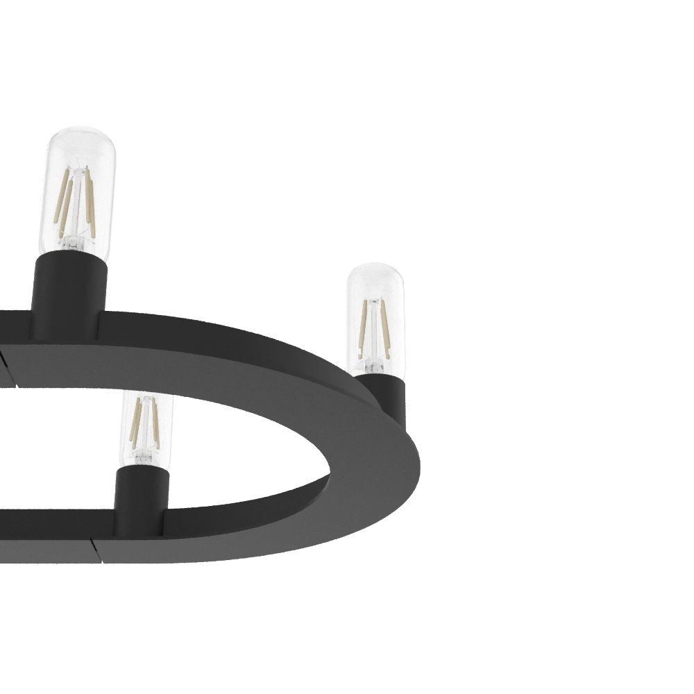 46-inch 10-Light Natural Black Iron Linear Chandelier