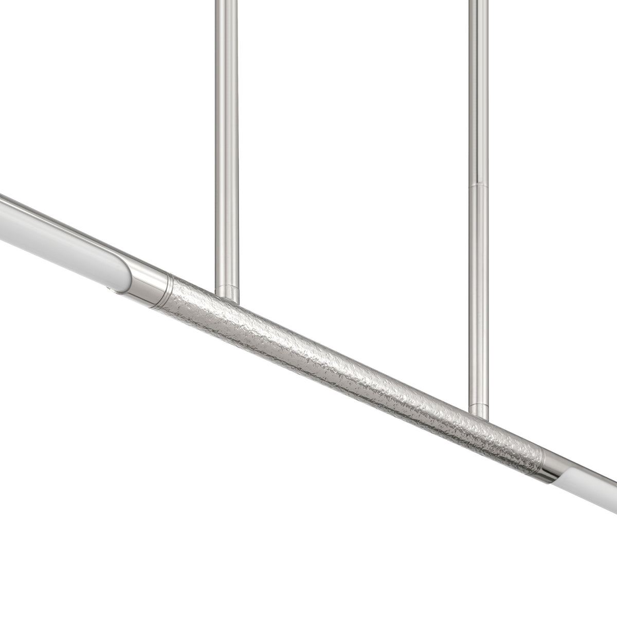48-inch 2-Light Polished Nickel 5CCT LED Linear Chandelier