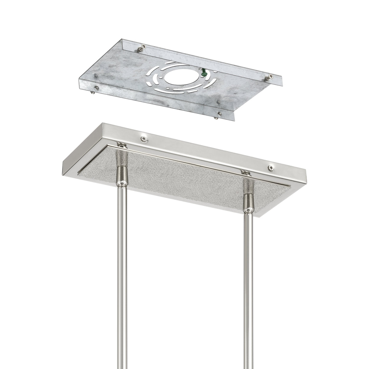 48-inch 2-Light Polished Nickel 5CCT LED Linear Chandelier