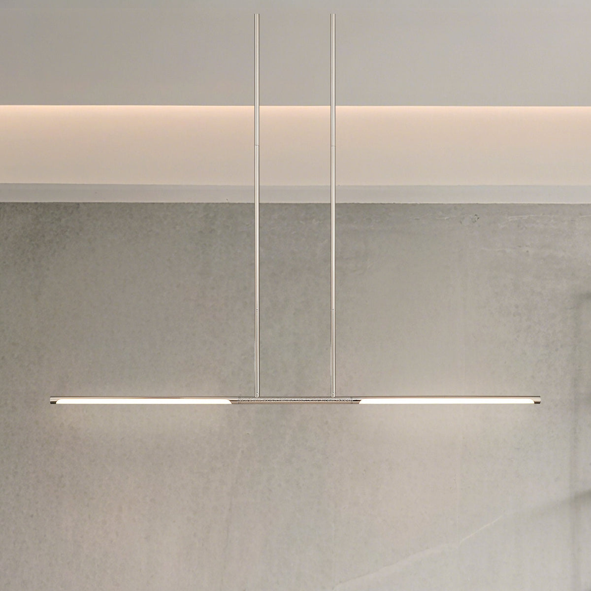 48-inch 2-Light Polished Nickel 5CCT LED Linear Chandelier