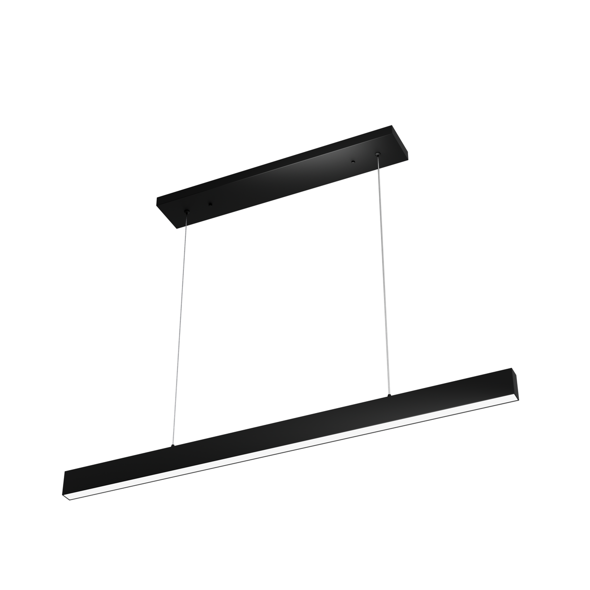 50-inch 1-light Matte Black 3000K LED Linear Chandelier