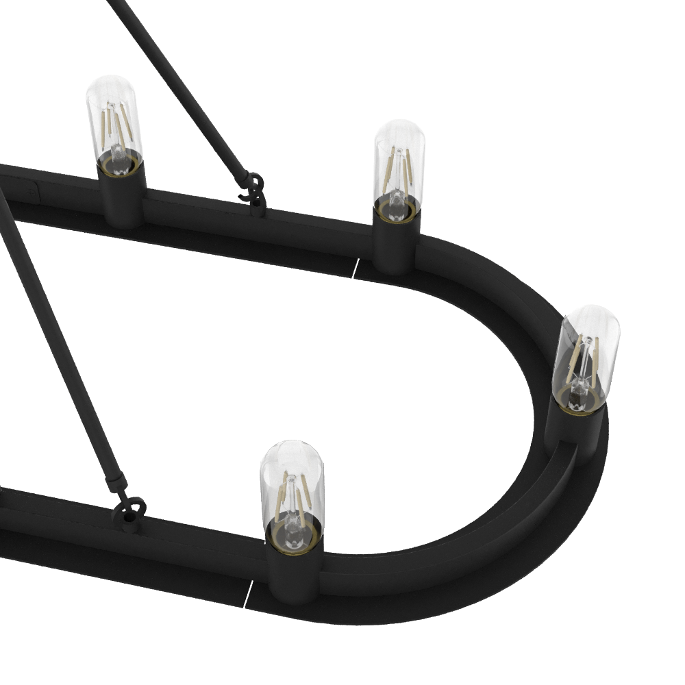 46-inch 10-Light Natural Black Iron Linear Chandelier