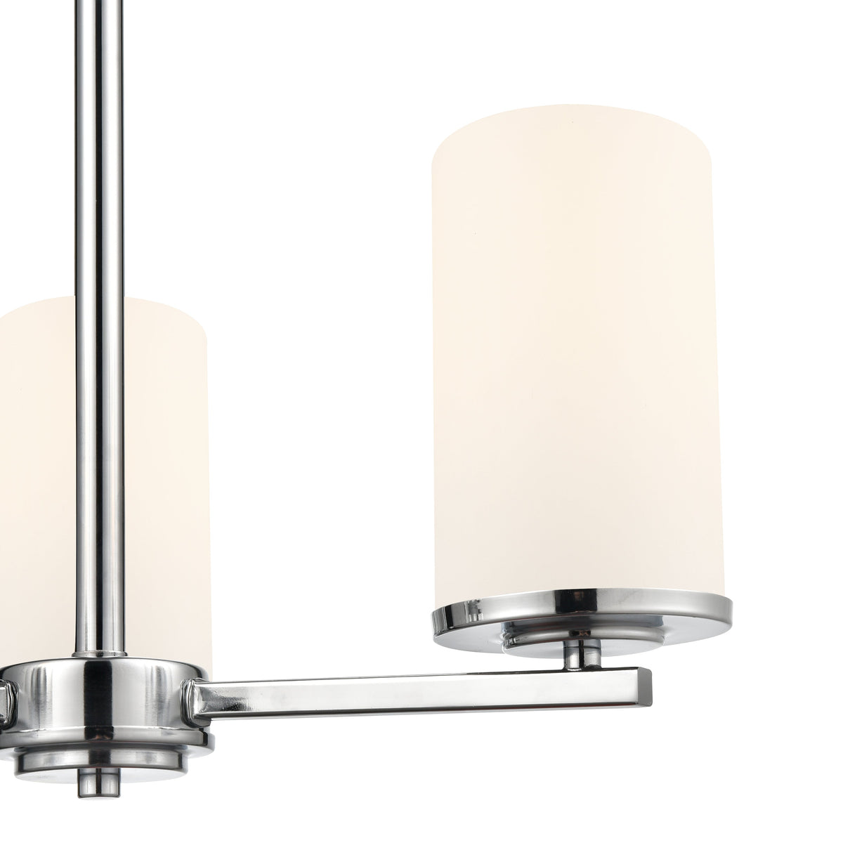 19-inch Chrome 3-Light Etched White Glass Chandelier