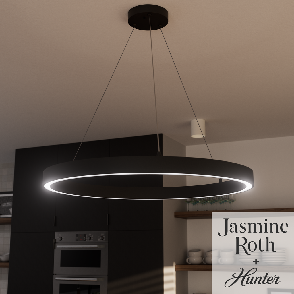 30-inch Matte Black 3000K LED Chandelier
