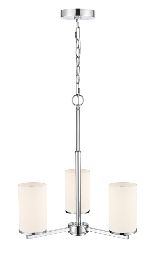 19-inch Verlana Chrome 3-Light Etched White Glass Chandelier