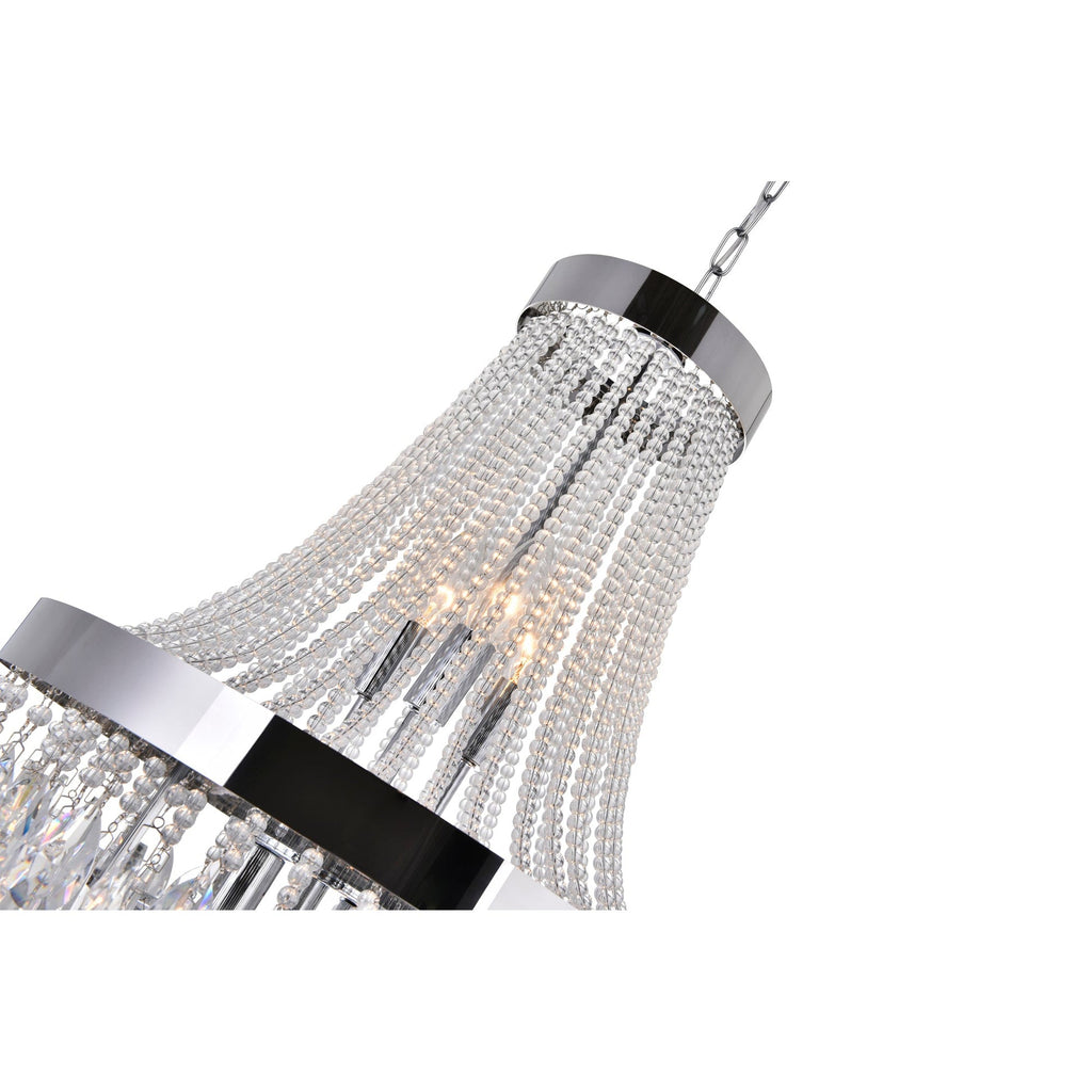 6-Light Chrome Crystal Chandelier