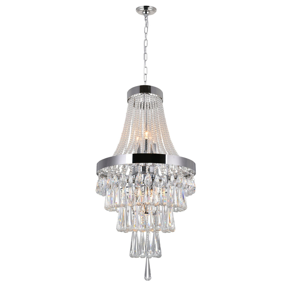 6-Light Chrome Crystal Chandelier
